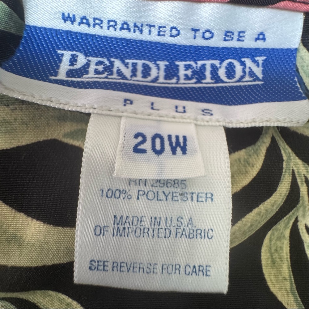 90s Pendleton Womens 20W Hawaiian Camp Collar Short Sleeve Button Shirt USA (P1) - Picture 7 of 7